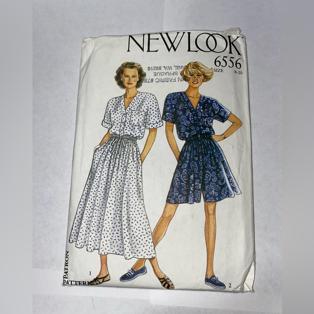 * New Look-sewing Pattern size 8-20 vintage uncut pattern 2 styles